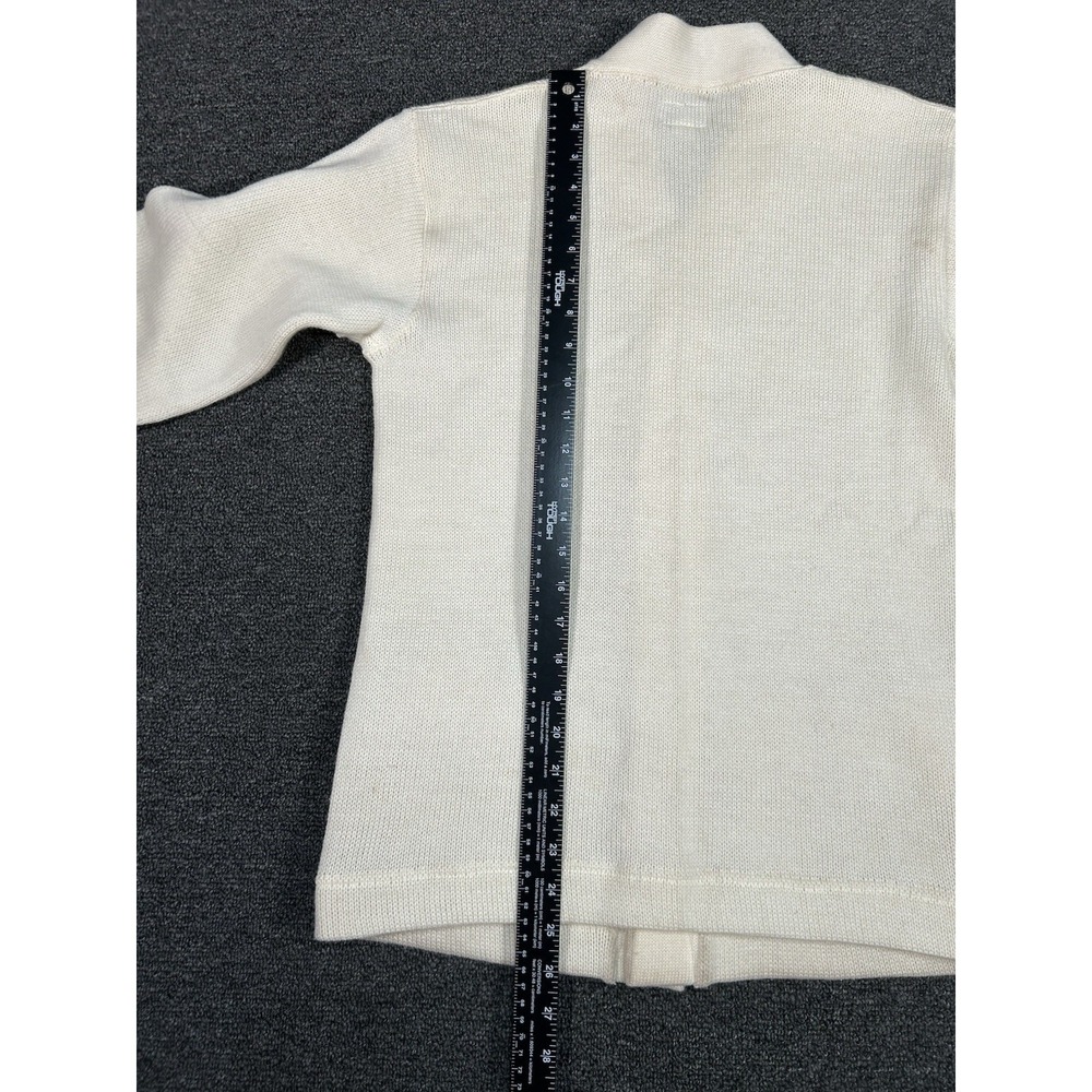Vintage Letterman Cardigan Sweater Men's 38 White Orange Preppy‎ Grandpa 50s 60s - Picture 5 of 6